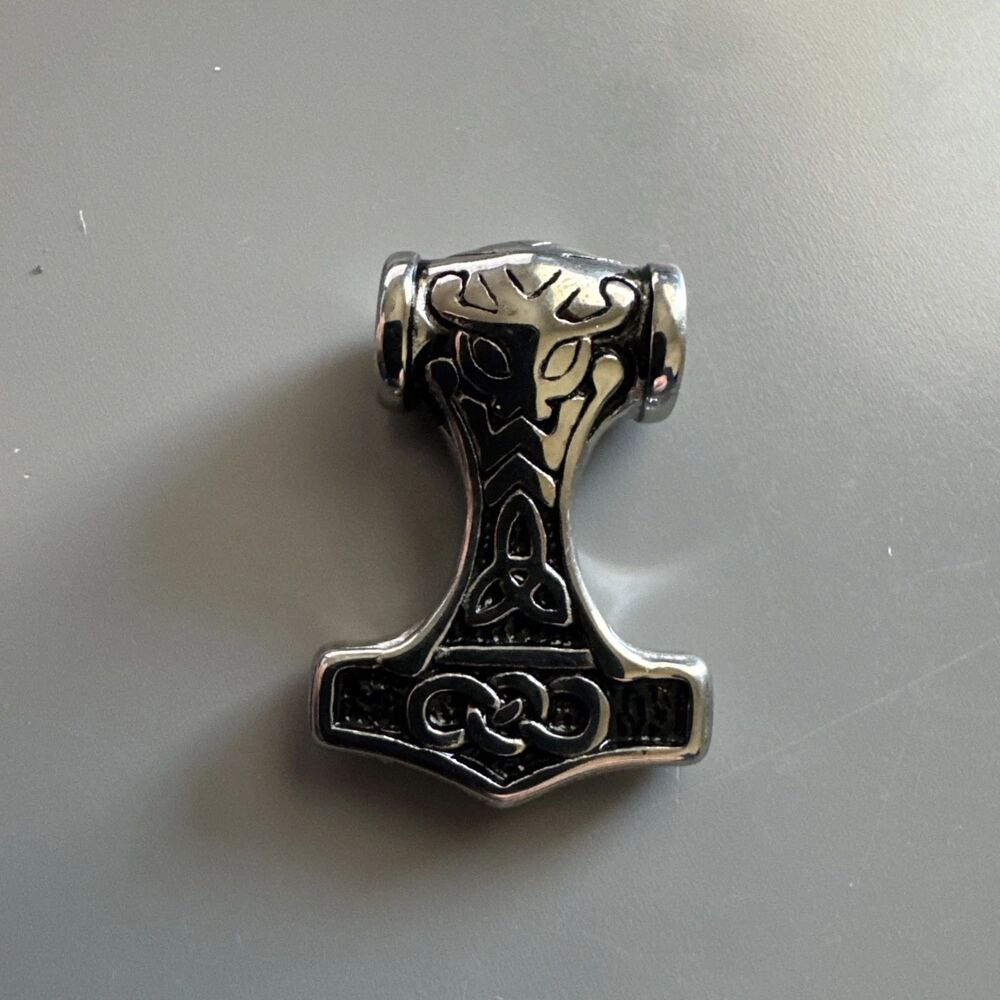 Thor Hammer Mjolnir Pendant Viking Stainless Steel 24” Chain Gift Axe Sword